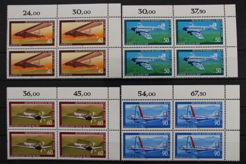 Berlin, MiNr. 592-595, 4er Blöcke, Ecken rechts oben, postfrisch