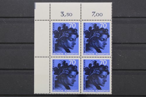 Deutschland, MiNr. 833, 4er Block, Ecke links oben, postfrisch