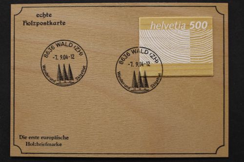 Schweiz, MiNr. 1889, Holzpostkarte, ESST