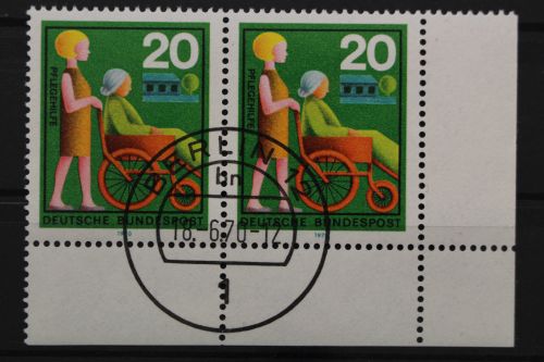 Deutschland (BRD), MiNr. 631, Paar, Ecke rechts unten, gestempelt