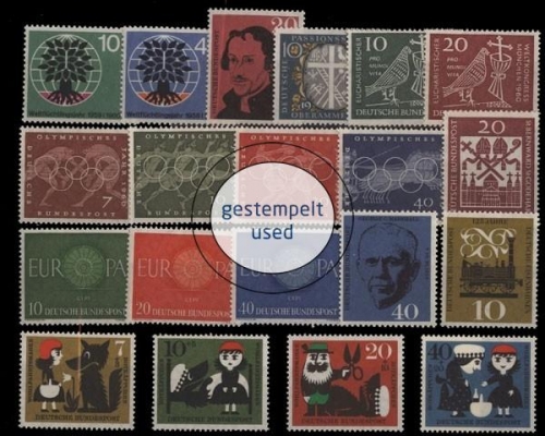 Deutschland (BRD), MiNr. 326-345, Jahrgang 1960 , gestempelt