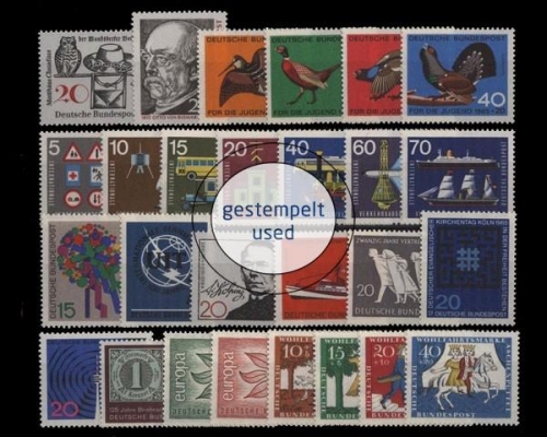 Deutschland (BRD), MiNr. 462-488, Jahrgang 1965, gestempelt