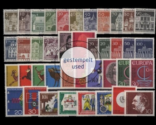 Deutschland (BRD), MiNr. 489-528, Jahrgang 1966, gestempelt