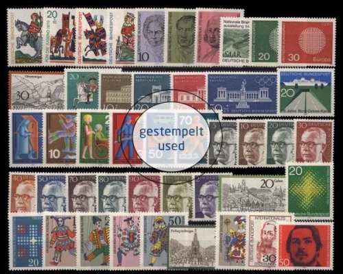 Deutschland (BRD), MiNr. 612-657, Jahrgang 1970, gestempelt