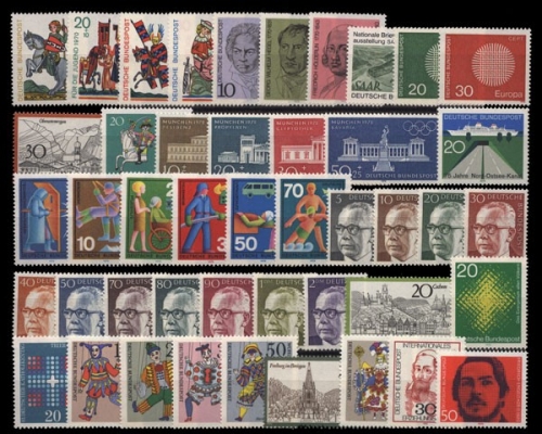 Deutschland (BRD), MiNr. 612-657, Jahrgang 1970, postfrisch
