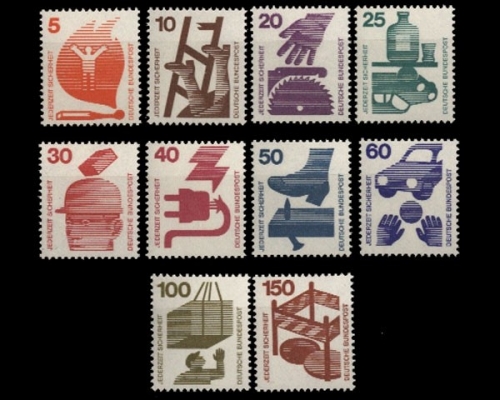 Deutschland (BRD), Michel Nr. 694-703 A, postfrisch