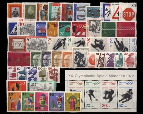 Deutschland (BRD), MiNr. 658-709, Jahrgang 1971, postfrisch