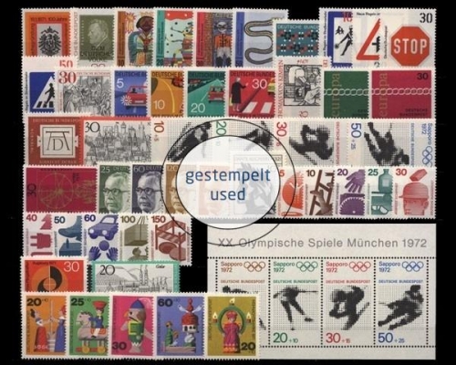 Deutschland (BRD), MiNr. 658-709, Jahrgang 1971, gestempelt