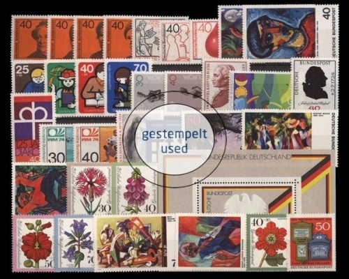 Deutschland (BRD), MiNr. 791-825, Jahrgang 1974, gestempelt