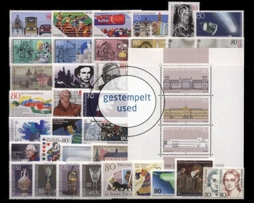 Deutschland (BRD), MiNr. 1268-1305, Jahrgang 1986, gestempelt