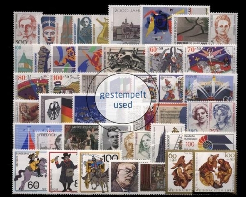 Deutschland (BRD), MiNr. 1397-1443, Jahrgang 1989, gestempelt