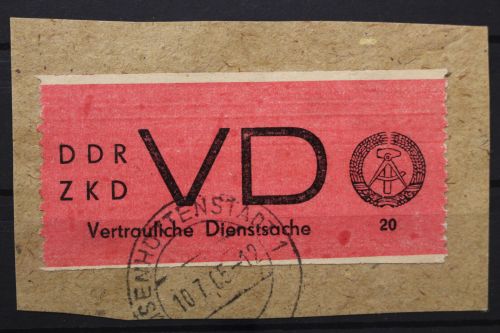 DDR, Dienstmarken D, MiNr. 1 A, Briefstück