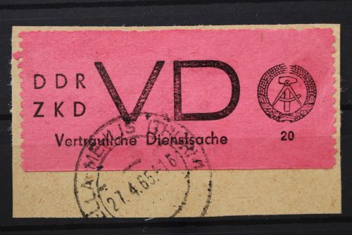 DDR, Dienstmarken D, MiNr. 2 PLF I, Briefstück