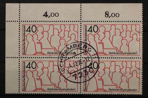 Deutschland (BRD), MiNr. 796, 4er Block, Ecke links oben, gestempelt