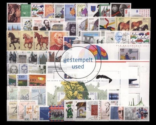 Deutschland (BRD), MiNr. 1895-1964, Jahrgang 1997, gestempelt