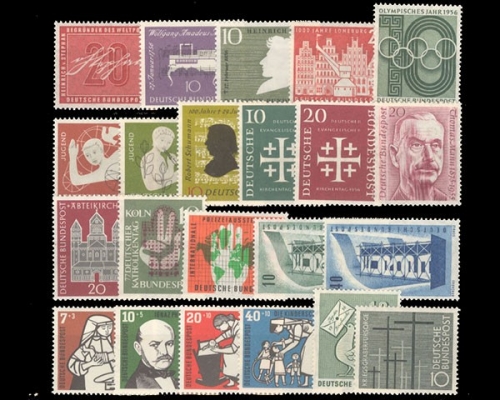 Deutschland (BRD), MiNr. 227-248, Jahrgang 1956, postfrisch