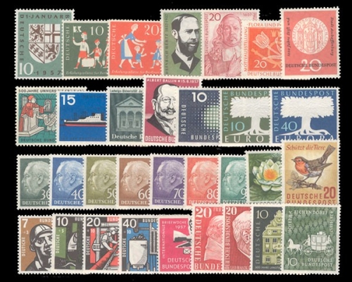 Deutschland (BRD), MiNr. 249-280, Jahrgang 1957, postfrisch