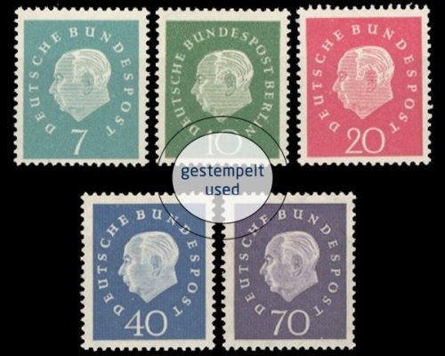 Deutschland (BRD), Michel Nr. 302-306, gestempelt
