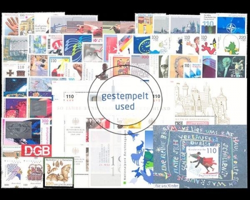 Deutschland (BRD), MiNr. 2027-2086, Jahrgang 1999, gestempelt