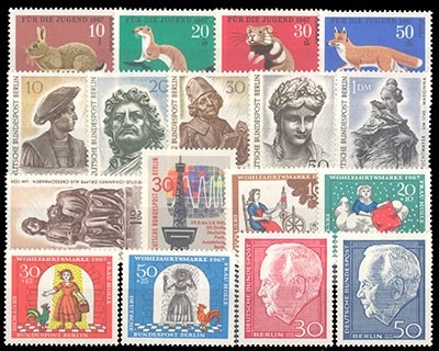 Berlin, MiNr. 299-315, Jahrgang 1967, postfrisch