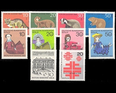 Berlin, MiNr. 316-325, Jahrgang 1968, postfrisch