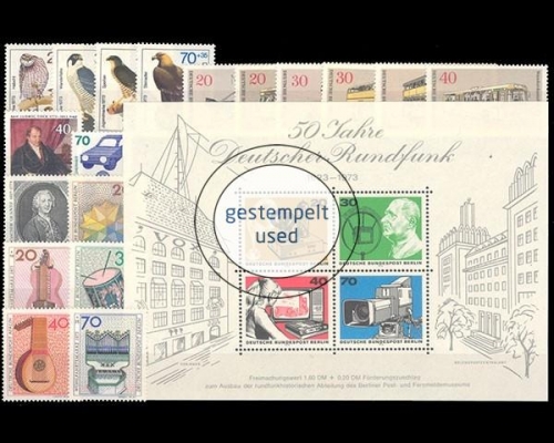 Berlin, MiNr. 442-463, Jahrgang 1973, gestempelt