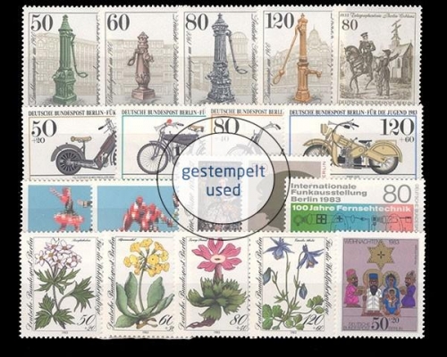 Berlin, MiNr. 689-707, Jahrgang 1983, gestempelt