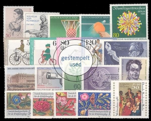 Berlin, MiNr. 730-749, Jahrgang 1985, gestempelt