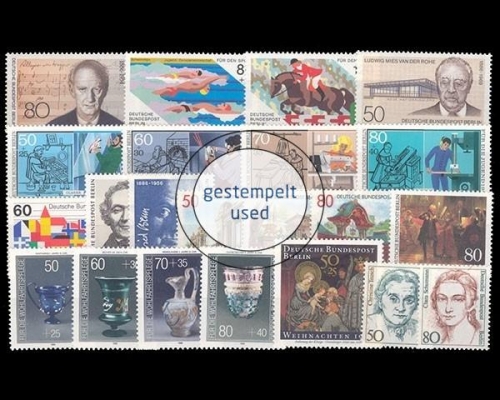 Berlin, MiNr. 750-771, Jahrgang 1986, gestempelt