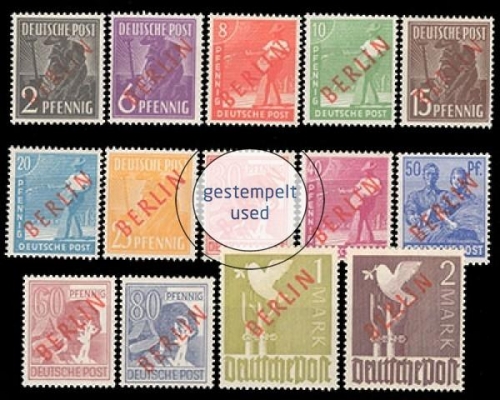 Berlin, Michel Nr. 21-34, gestempelt