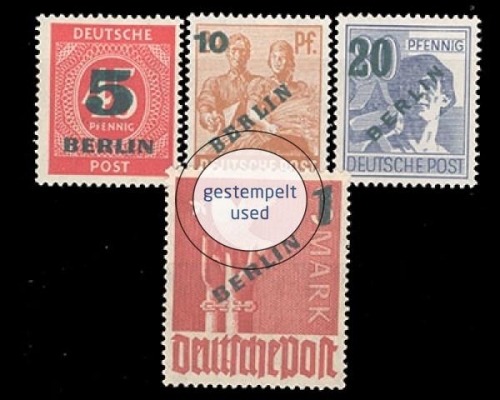 Berlin, Michel Nr. 64-67, gestempelt