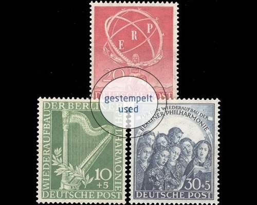 Berlin, MiNr. 71-73, Jahrgang 1950, gestempelt