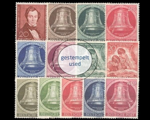 Berlin, MiNr. 74-86, Jahrgsang 1951, gestempelt