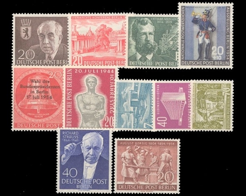 Berlin, MiNr. 115-125, Jahrgang 1954, postfrisch