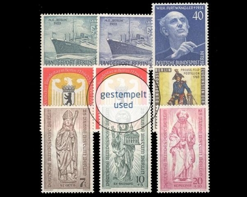 Berlin, MiNr. 126-134, Jahrgang 1955, gestempelt