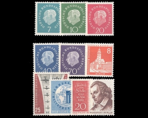 Berlin, MiNr. 182-190, Jahrgang 1959, postfrisch