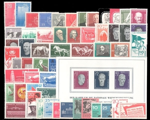 DDR, MiNr. 616-672, Jahrgang 1958, postfrisch