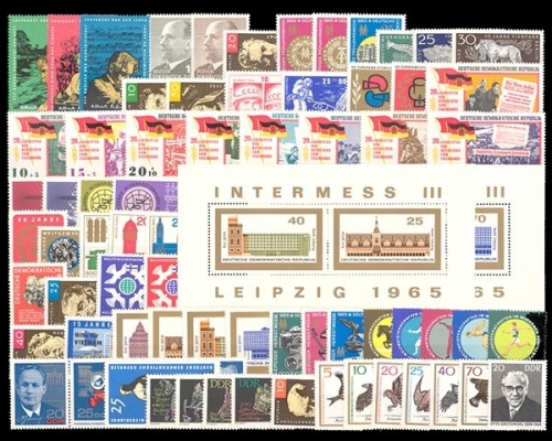 DDR, MiNr. 1084-1153, Jahrgang 1965, postfrisch