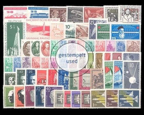 DDR, MiNr. 559-615, Jahrgang 1957, gestempelt