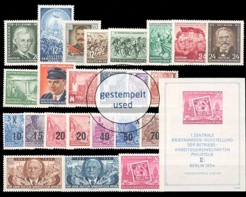 DDR, MiNr. 423-Block 10, Jahrgang 1954, gestempelt