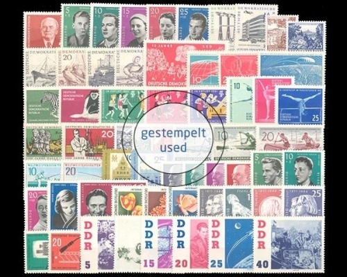 DDR, MiNr. 807-868, Jahrgang 1961, gestempelt