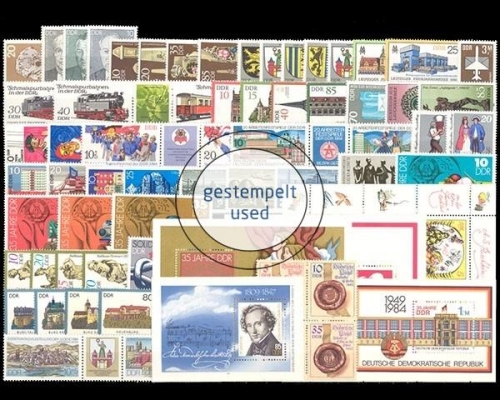 DDR, MiNr. 2848-2919, Jahrgang 1984, gestempelt