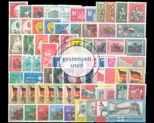 DDR, MiNr. 673-745, Jahrgang 1959, gestempelt