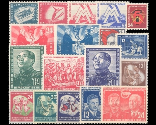 DDR, MiNr. 280-297, Jahrgang 1951, postfrisch