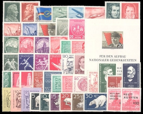 DDR, MiNr. 510-558, Jahrgang 1956, postfrisch