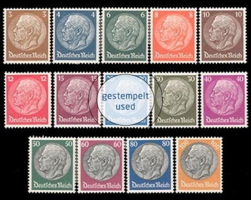Deutsches Reich, Michel Nr. 482-495, gestempelt