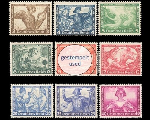 Deutsches Reich, Michel Nr. 499-507 A/B, gestempelt