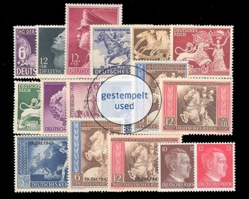Deutsches Reich, MiNr. 811-827, Jahrgang 1942, gestempelt
