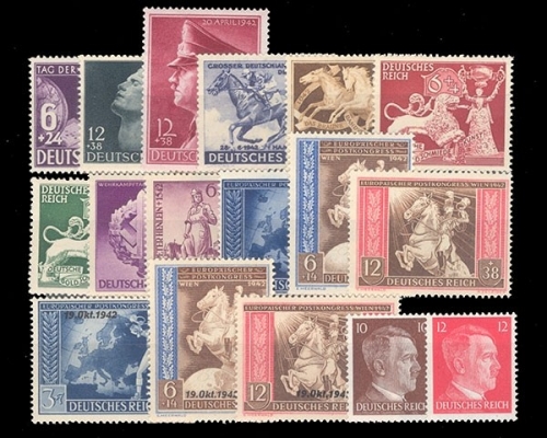 Deutsches Reich, MiNr. 811-827, Jahrgang 1942, postfrisch