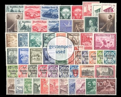 Deutsches Reich, MiNr. 686-Z739, Jahrgang 1939, gestempelt